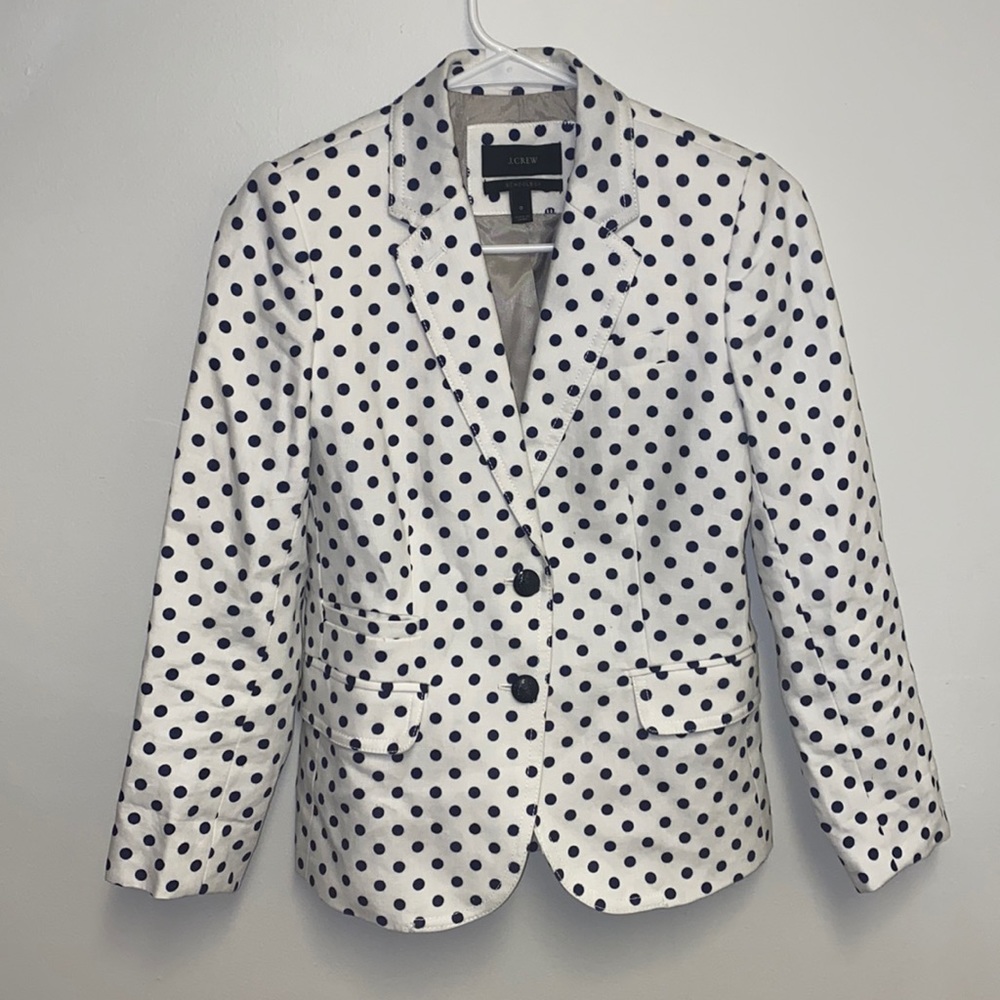 Linen polka dot schoolboy blazer jacket